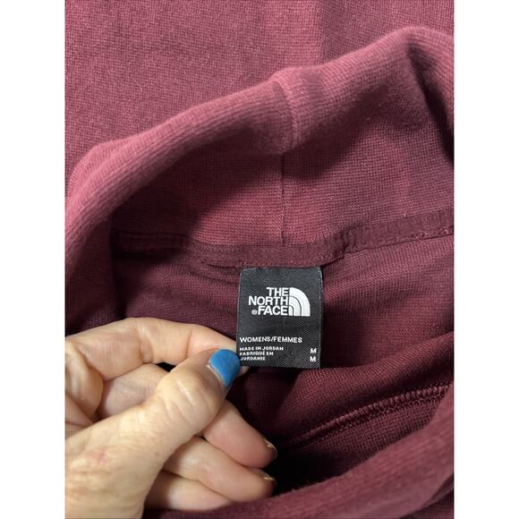 The North Face Womens M Burgundy Oversized Turtleneck Cropped Sweater Athleisure - Picture 4 of 10